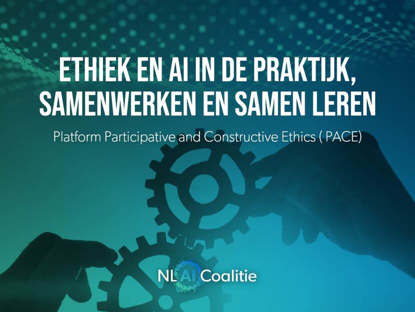 Logo voor position paper ‘Ethiek en AI in de praktijk, samenwerken en samen leren’